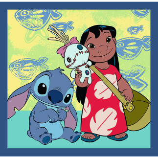 Puzzla 3w1 - czas ze stitchem  lilo and stitch trefl 34896