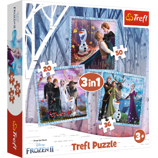 Puzzle 3w1 kraina lodu magiczna opowieść trefl 34853