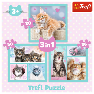 Puzzle - "3w1" - słodkie zwierzaki trefl 34862