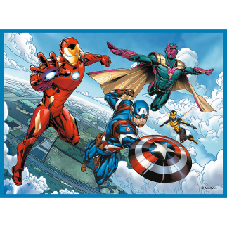 Puzzle 2w1 + Memos Bohaterowie w Akcji Marvel The Avengers Trefl 93333 EAN: 5900511933338