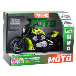Motocykl zabawkowy na baterie napęd światła dźwięki zielony