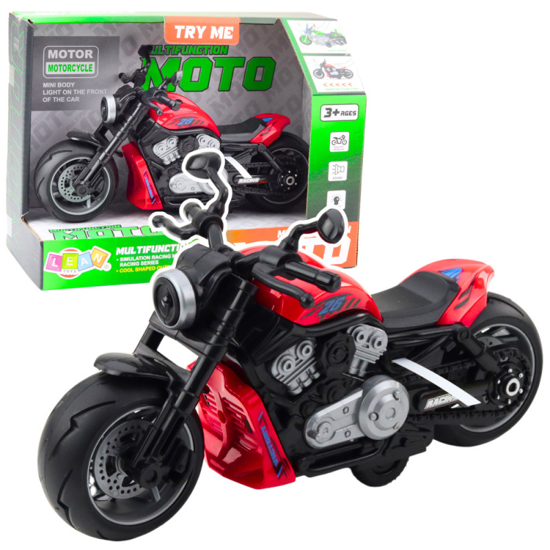 Zabawkowy Motocykl na Baterie z Dźwiękiem i Światłami Czerwony - EAN: 5905991053545