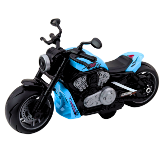 Niebieski motocykl zabawkowy na baterie z dźwiękami i światłami, EAN: 5905991053552