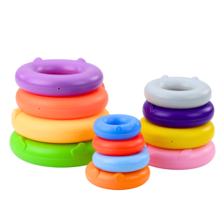 Wieża Piramidka Kotek Szary Kolorowa z 13 Kółkami 41 x 15,5 x 15,5 cm EAN: 5905991051978