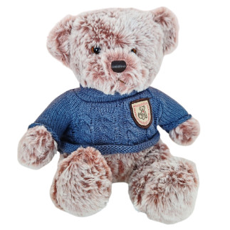Pluszowa maskotka przytulanka szary miś w niebieskim sweterku 21cm EAN: 5905991044796