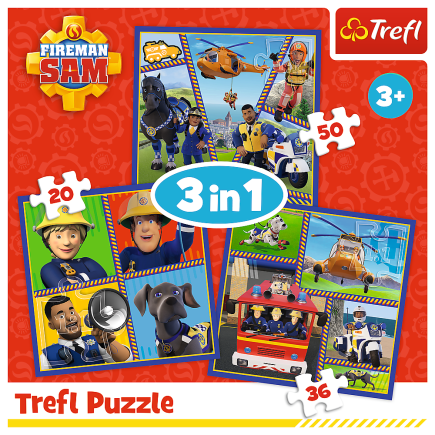 Puzzle "3in1" - Dzień Strażaka, Trefl 34868, EAN: 5900511348682