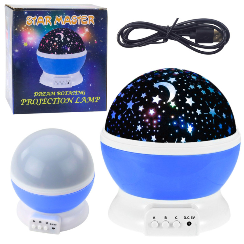 Projektor Gwiazd Obrotowy 360° LED Lampka Nocna Niebieska EAN: 5905991060147