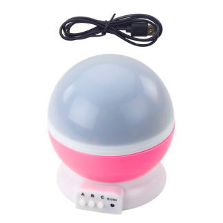 Projektor gwiazd obrotowy 360° LED lampka nocna różowa - EAN: 5905991060154