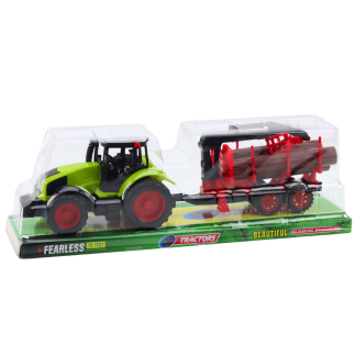 Traktor rolniczy z przyczepą hds do transportu drewna bale