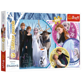 Puzzle - 100 glitter - w blasku miłości - disney frozen 2 trefl 14817
