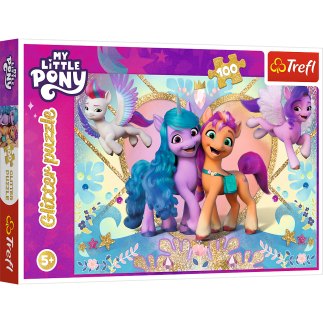 Puzzle glitter 100 el. my little pony błyszczące kucyki trefl  14831