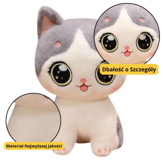 Pluszowa maskotka przytulanka kotek biało-szary 21cm EAN: 5905991044710