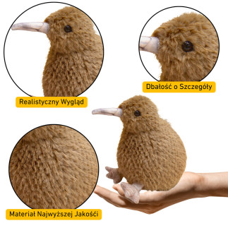 Pluszowy ptak kiwi pluszak maskotka przytulanka jasnobrązowy 21cm EAN: 5905991033370