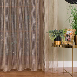 Firanka fantazyjna z ołowianką, 300cm, ciemny beżowy EAN: 5906450928671