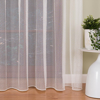 Firanka fantazyjna z ołowianką, wysokość 300cm, kolor 002 off white