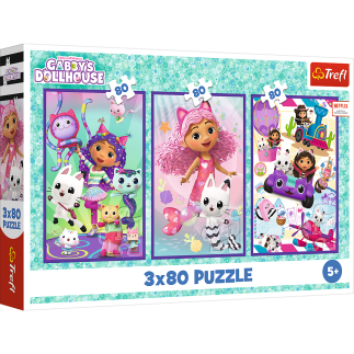 Puzzle 3x80 - kolorowe dni gabby trefl 34882