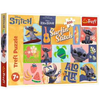 Puzzle 200 - hawajskie przygody - disney stitch trefl 13331