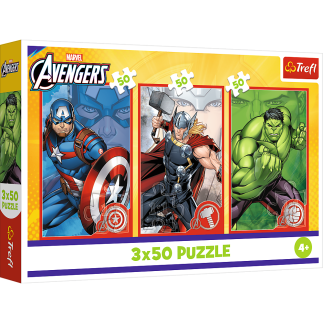 Puzzle - 3x50 - twój bohater / disney marvel the avengers trefl 34891