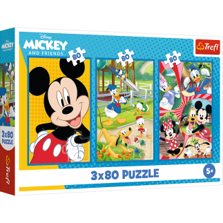 Puzzle - 3x80 - ekipa myszki miki trefl 34887
