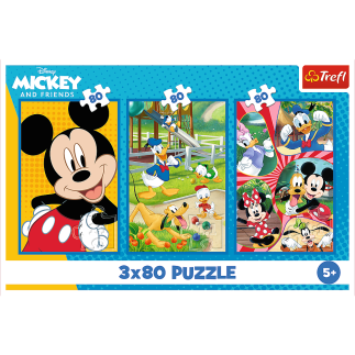 Puzzle - 3x80 - ekipa myszki miki trefl 34887