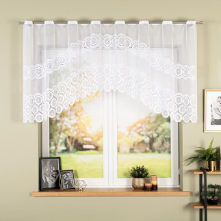 Malwina firanka żakardowa gotowa, szerokość 250 x  wysokość 100cm, kolor 001 biały