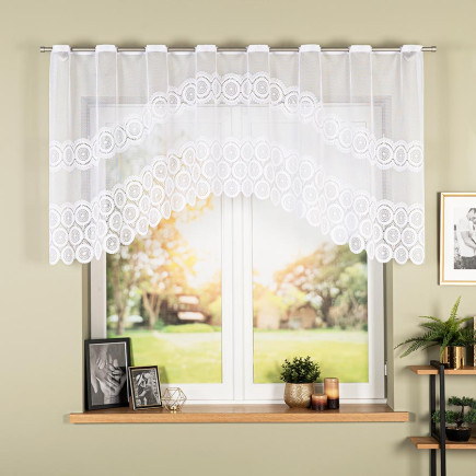 Malwina firanka żakardowa gotowa, szerokość 250 x  wysokość 100cm, kolor 001 biały