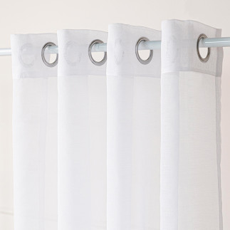 Etamina firana gotowa na srebrnych przelotkach, szerokość 140 x wysokość 230cm, kolor 001 biały