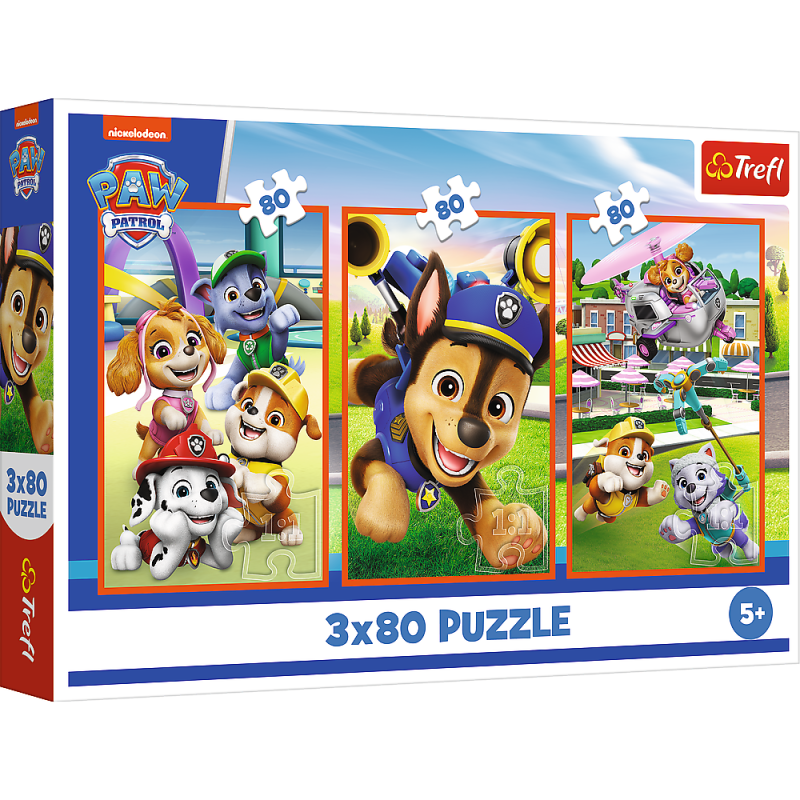 Puzzle "Psia Zgraja - Psi Patrol" 3x80 Trefl EAN: 5900511348866