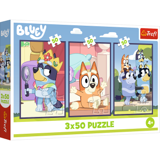 Puzzle - 3x50 - rodzina bluey trefl 34890