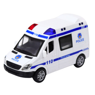 Wóz policyjny karetka ambulans z otwieranymi drzwiami, napędem, światłami i dźwiękami - EAN: 5905991053842