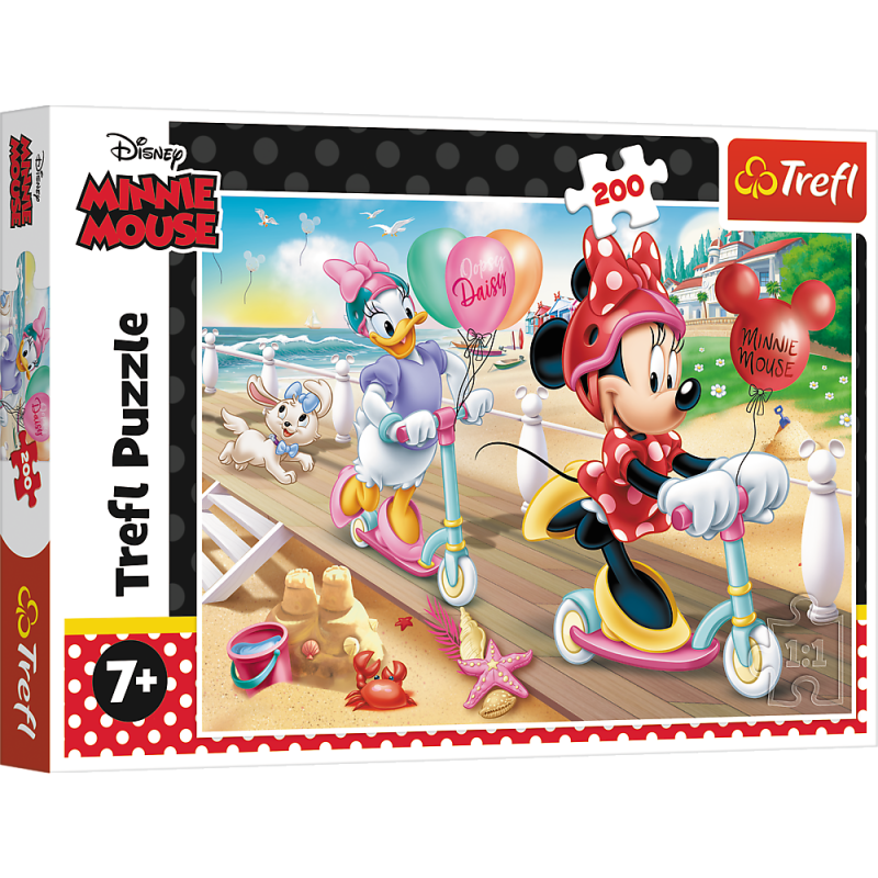 Puzzle Disney Minnie na plaży - 200 elementów, Trefl 13262, EAN: 5900511132625