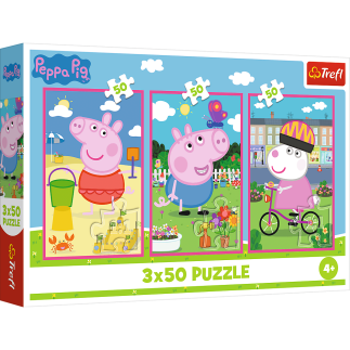 Puzzle - 3x50 - siła przyjaźni świnka peppa trefl 34877