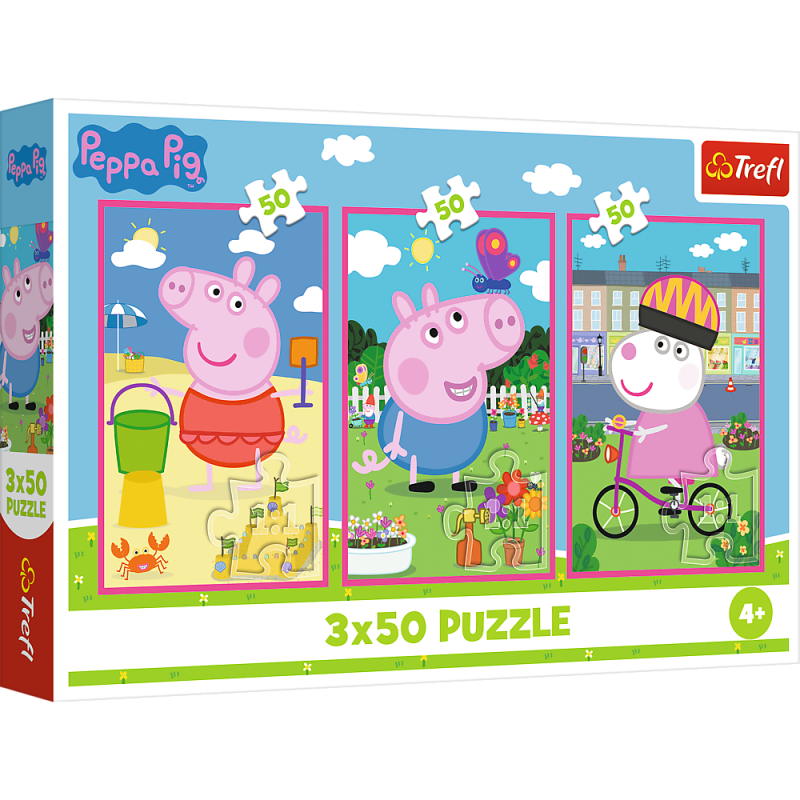 Puzzle Siła Przyjaźni Świnka Peppa 3x50 Trefl EAN: 5900511348774