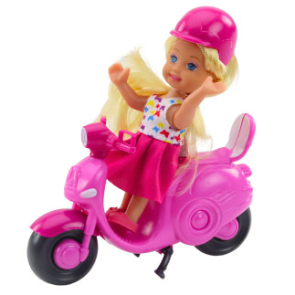 Mini Laleczka na Skuterze z Kaskiem Różowa - Zestaw 5905991058885