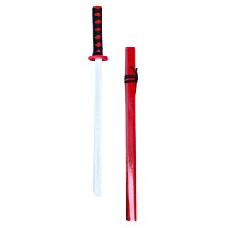 Drewniana katana do zabawy i treningu, rekwizyt czerwony 70cm, EAN: 5905991044802