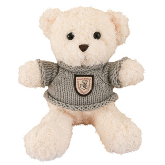Pluszowa maskotka miś w sweterku - biały i szary, 26 cm, EAN: 5905991044635