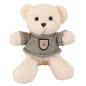 Pluszowa maskotka miś w sweterku - biały i szary, 26 cm, EAN: 5905991044635