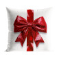 Brokatowa kokarda poszewka dekoracyjna velvet 40x40cm biały EAN: 5906450023178