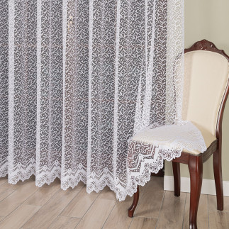 Firanka żakardowa ze wzorem po całości, wysokość 220cm, kolor 001 biały