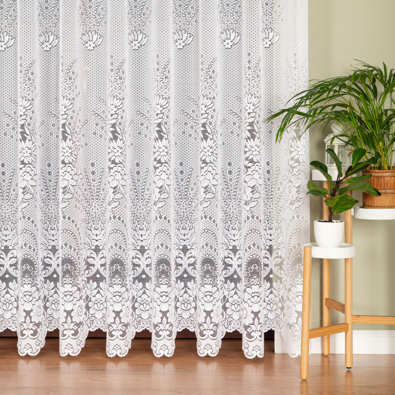Firanka żakardowa wzór po całości 220cm biały EAN: 5906450010062