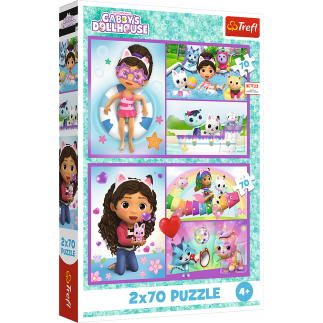 Puzzle - 2x70 - baw się z gabby trefl 34438