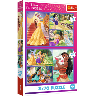 Puzzle - 2x70 - bajkowe dni - disney princess 34440