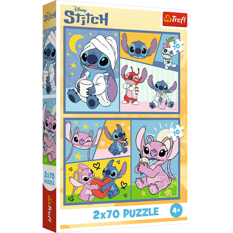 Puzzle 2x70 Lilo i Stitch - Nie ma nudy, Trefl 34444, EAN: 5900511344448