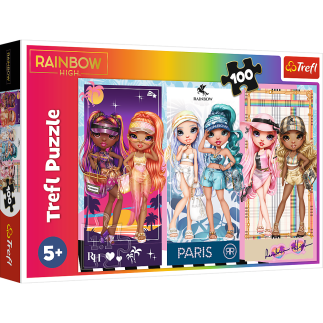 Puzzle - 100 - tęczowe laleczki - mga rainbow high trefl 16444