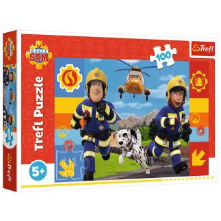Puzzle 100 - zawsze pomocny strażak sam trefl 16518