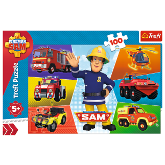 Puzzle - 100 - pojazdy strażaka sama - prism a and d fireman sam 16354