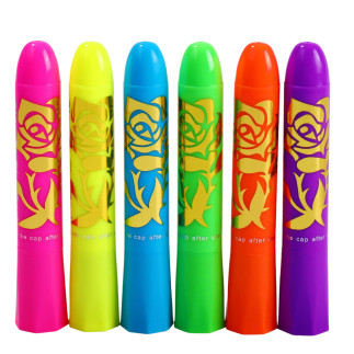 Zestaw do Malowania Twarzy Neonowe Pisaki i Kredki UV Fluorescencyjne 6szt EAN: 5905991040804