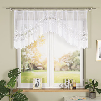 Modesta firanka żakardowa gotowa, szerokość 250 x wysokość 80cm, kolor 001 biały