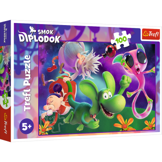 Puzzle - 100 - smok diplodok i przyjaciele - human film smok diplodok 16486