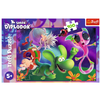 Puzzle - 100 - smok diplodok i przyjaciele - human film smok diplodok 16486
